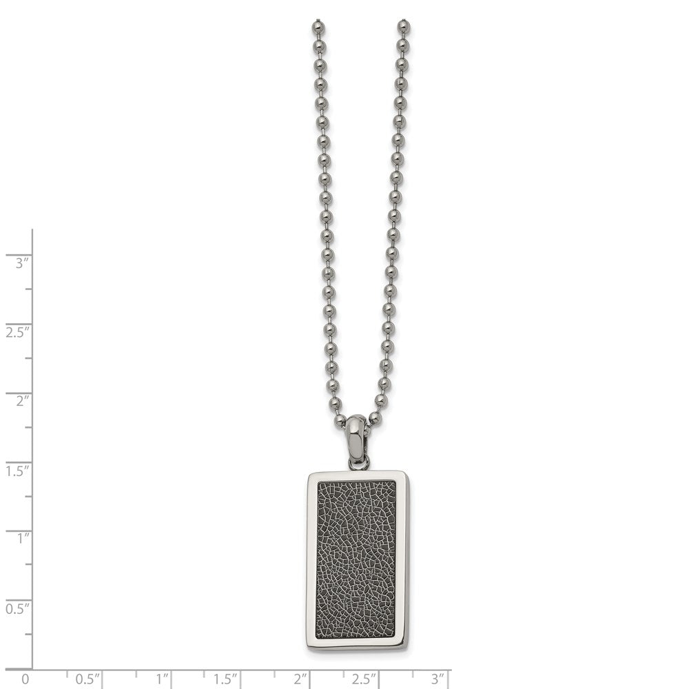Stainless Steel Polished w/Black Stoving Varnish 22in Necklace
