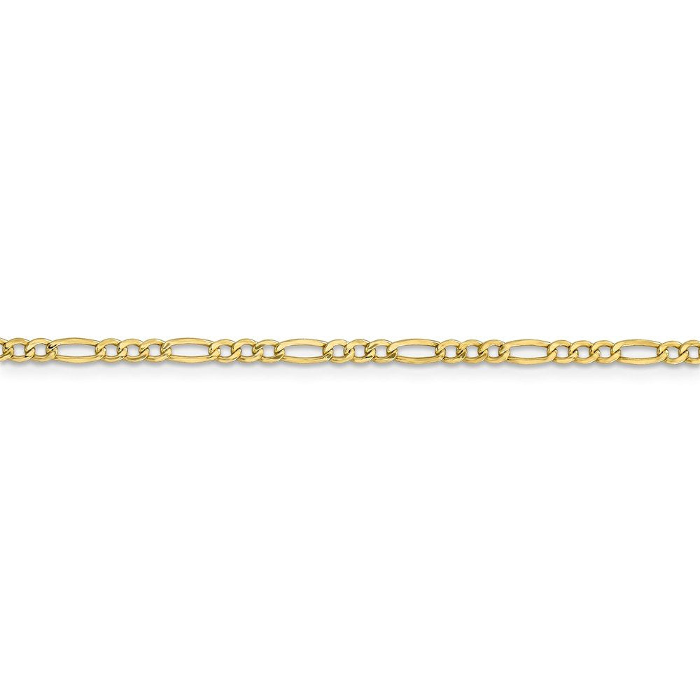10k 2.5mm Semi-Solid Figaro Chain Anklet