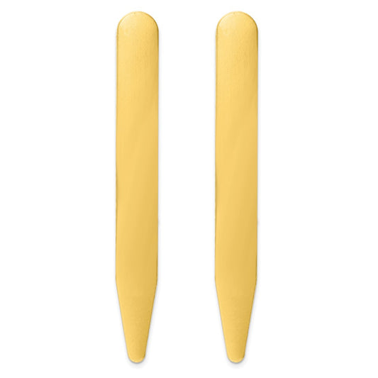 Kelly Waters Brass Pair of Two 3 inch Engravable Collar Stays