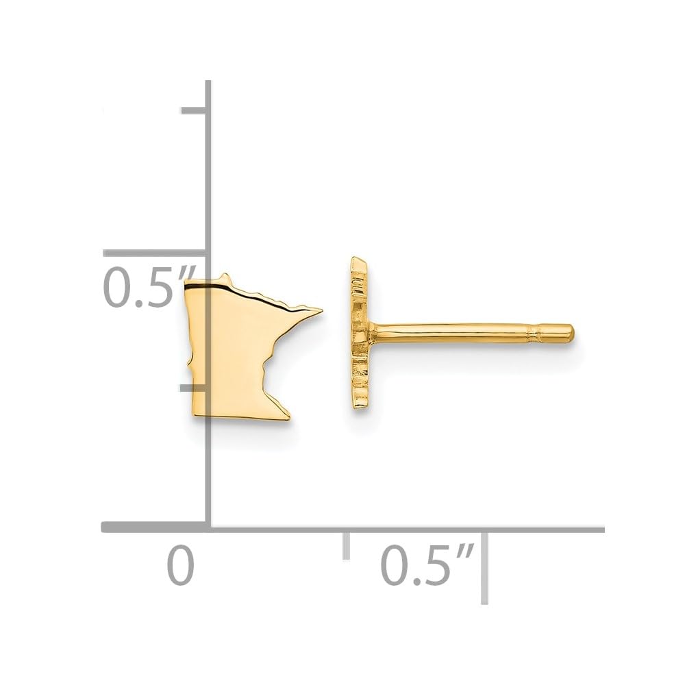 Sterling Silver/Gold-plated Minnesota State Earrings