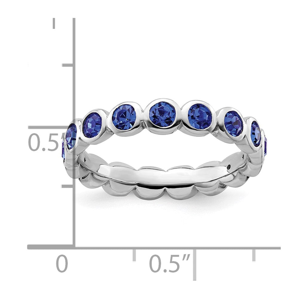 Sterling Silver Stackable Expressions September Crystal Ring Size -9