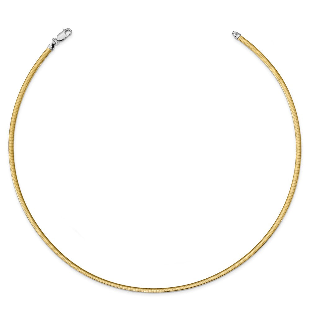 Sterling Silver Flash Gold-plated Reversible 3mm Cubetto Chain 16 Inches