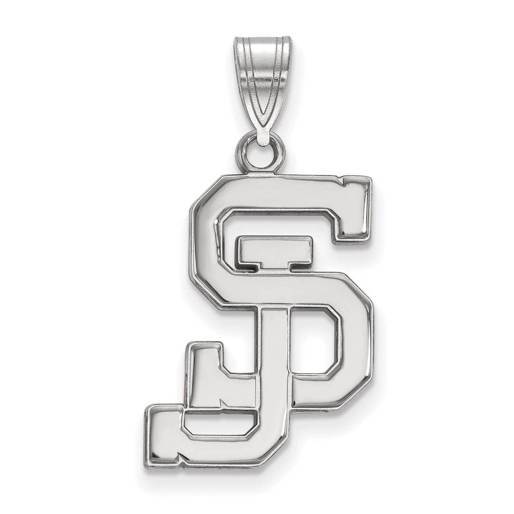 LogoArt SS006SJS Sterling Silver San Jose State University Pendant, Large