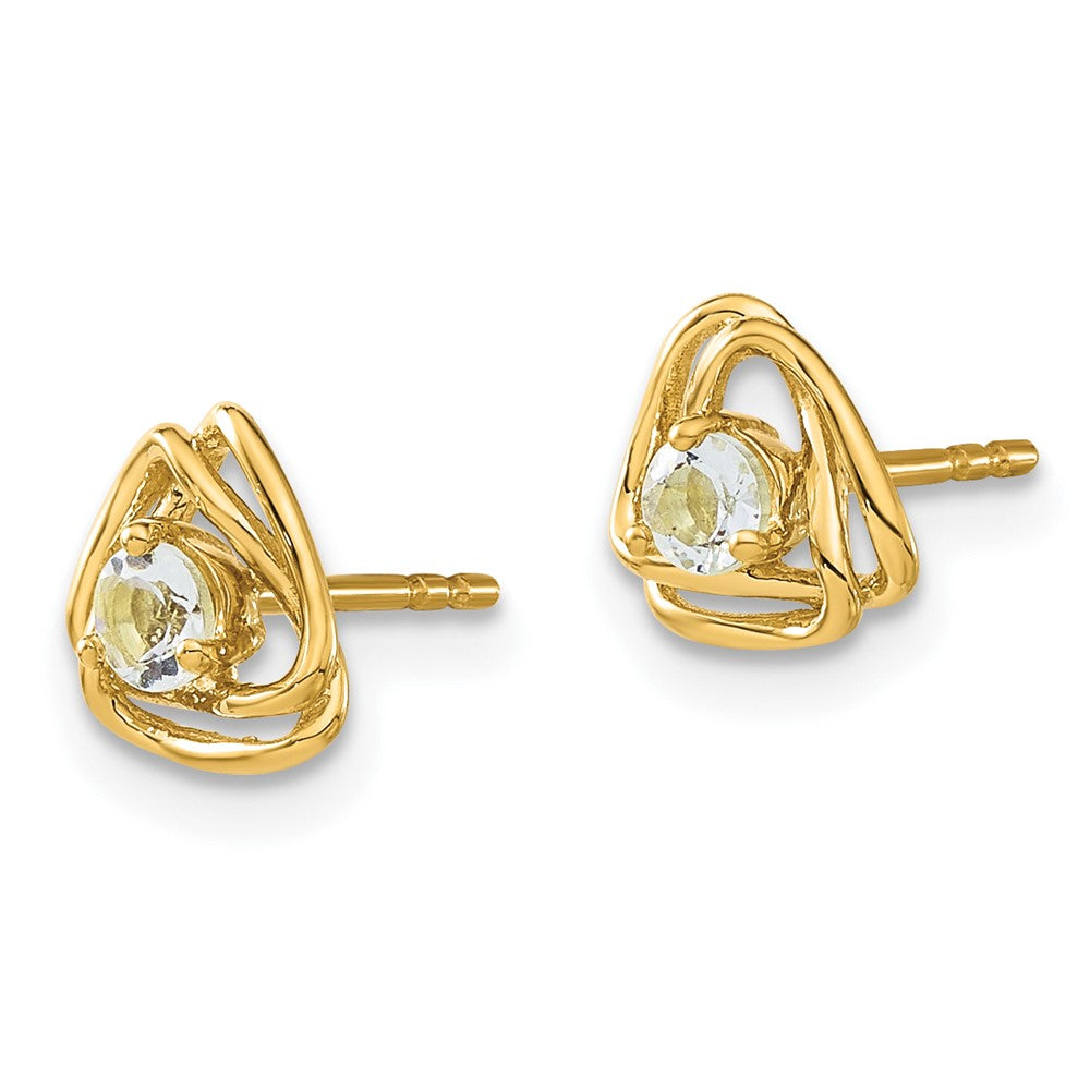 14k Aquamarine Post Earrings