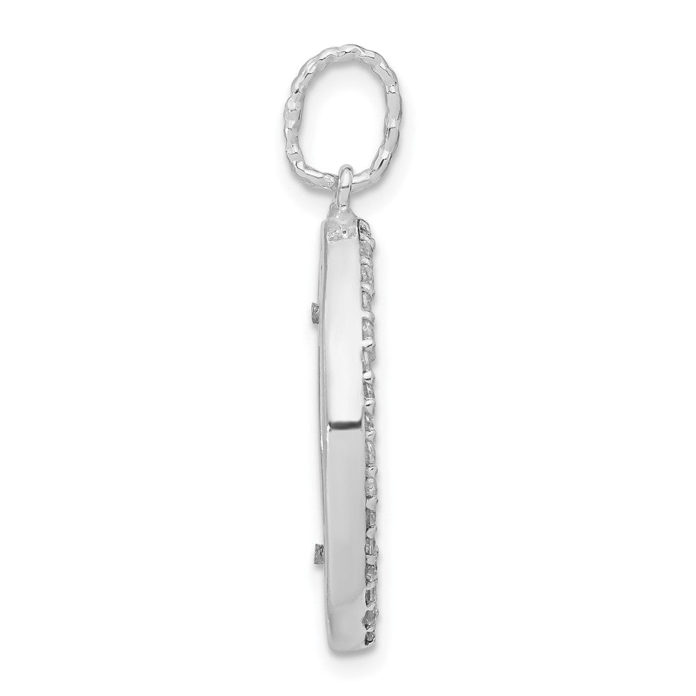Sterling Silver & Flash Gold-plated CZ Diamond Cut Pendant