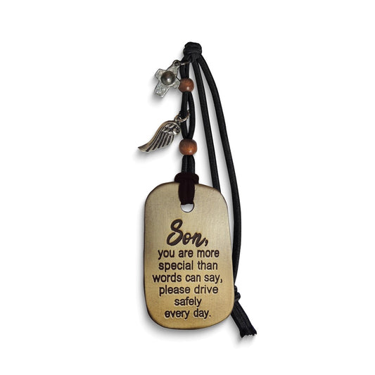 Son You Are More Special Black Cord Car Charm