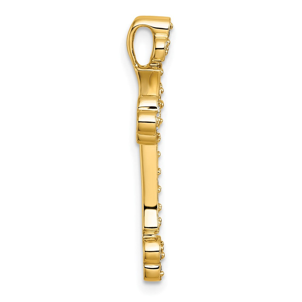 14k 1/2 carat Diamond Budded Cross Chain Slide