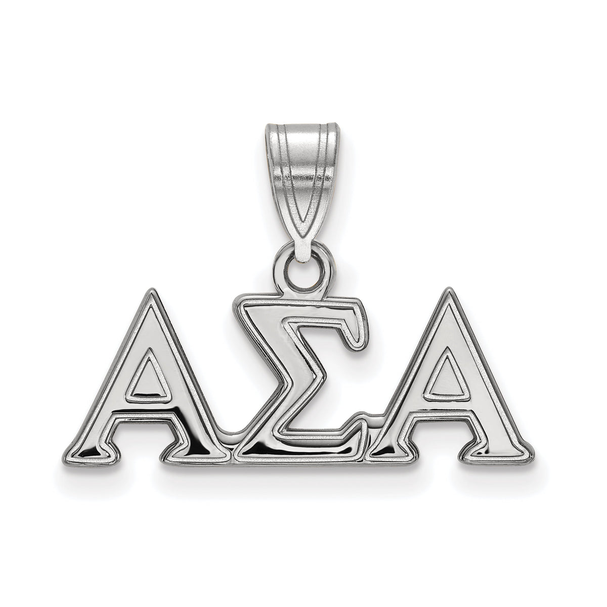 LogoArt Sterling Silver Alpha Sigma Alpha Medium Pendant Necklace