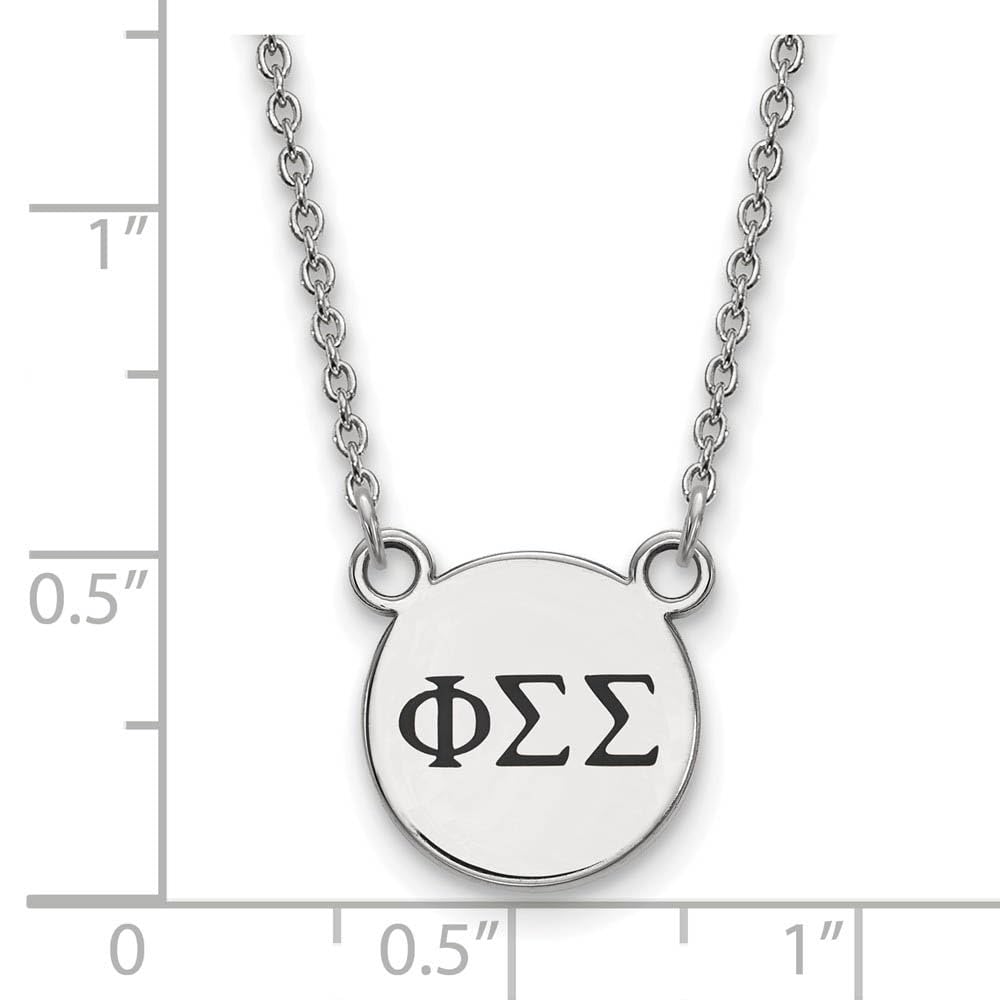Sterling Silver 18in Official Licensed Greek Sororities Phi Sigma Sigma (???) XS Enamel Pendant w/Necklace