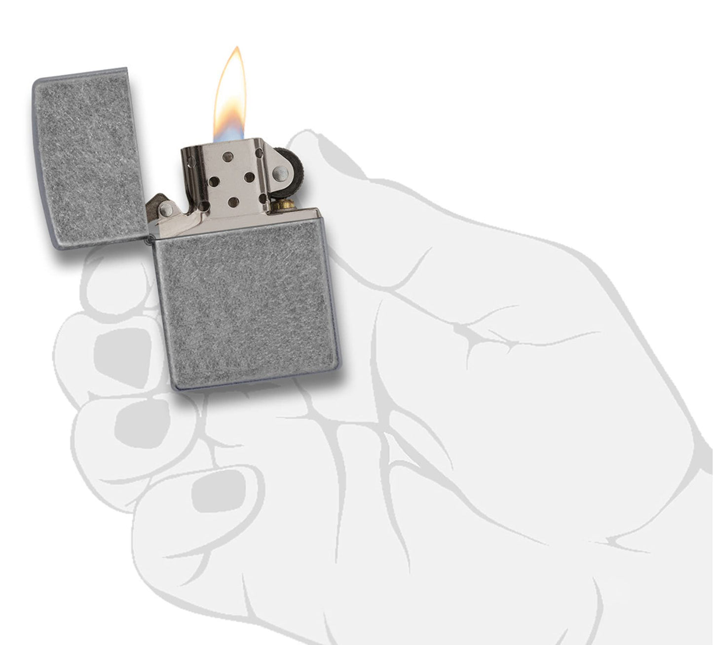 Zippo Antique Silver Plate Pocket Lighter