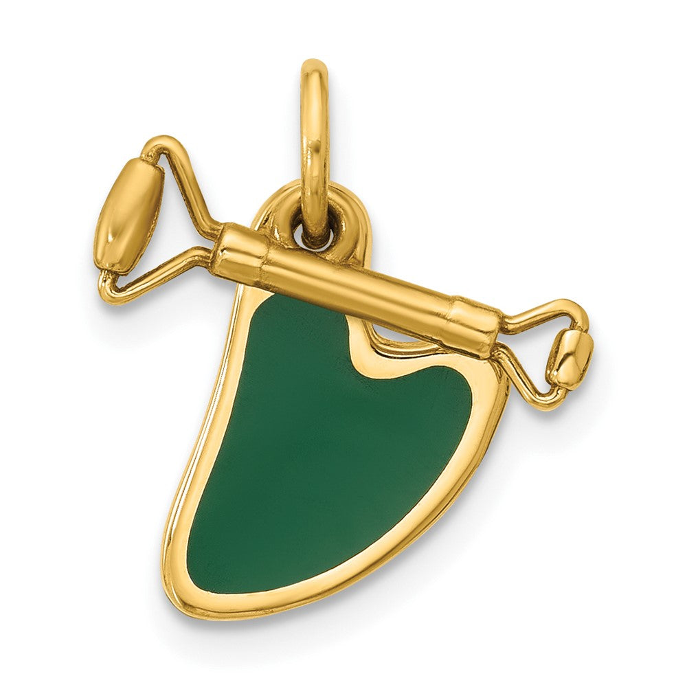 14ky Fancy Gua Sha with Jade Roller Charm