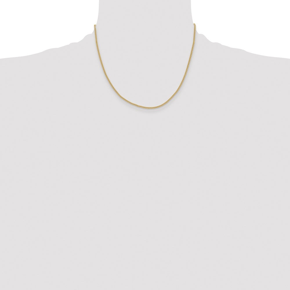 Stainless Steel Polished Yellow IP 2.25mm 18in Round Curb Chain