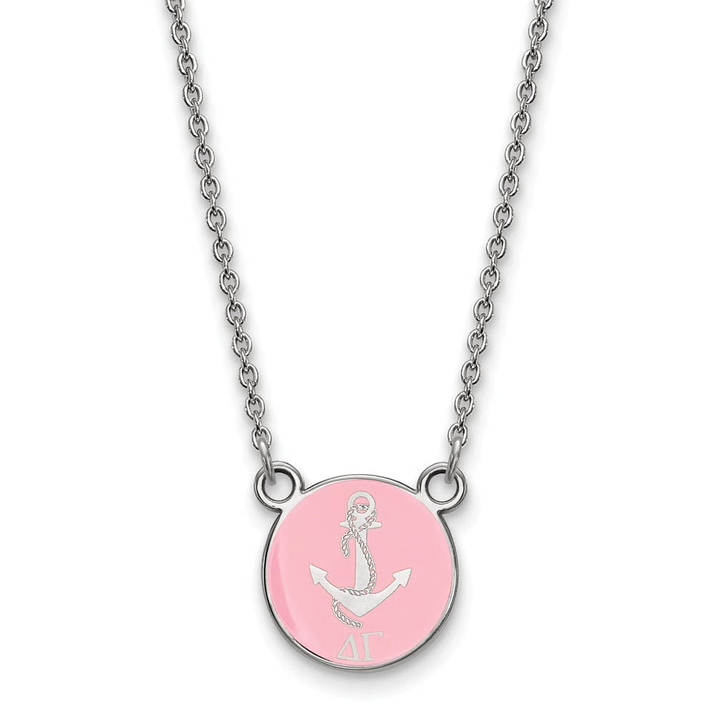 Sterling Silver 18in Official Licensed Greek Sororities Delta Gamma (??) XS Enamel Pendant w/Necklace