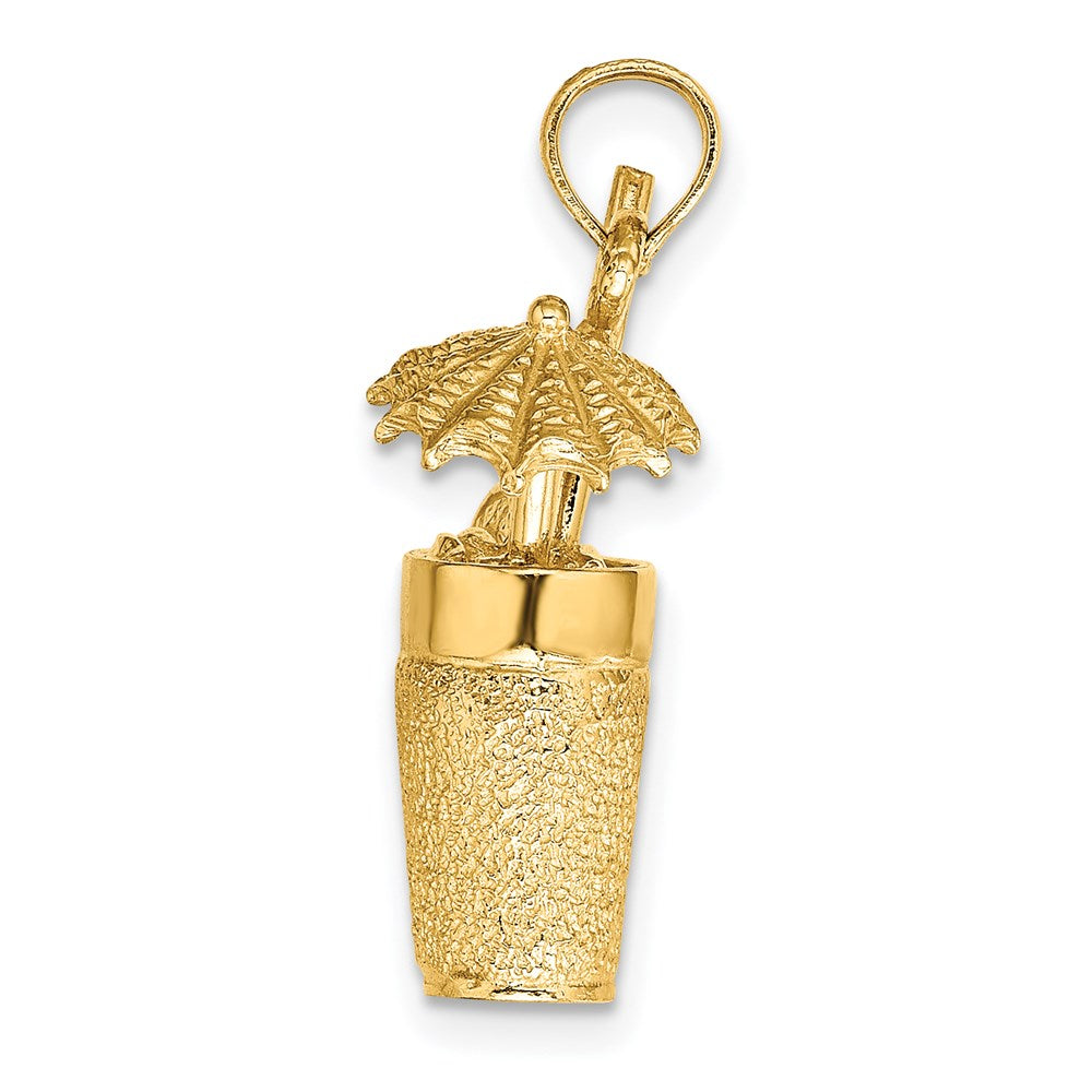 14K 3-D Textured Cocktail Drink Charm