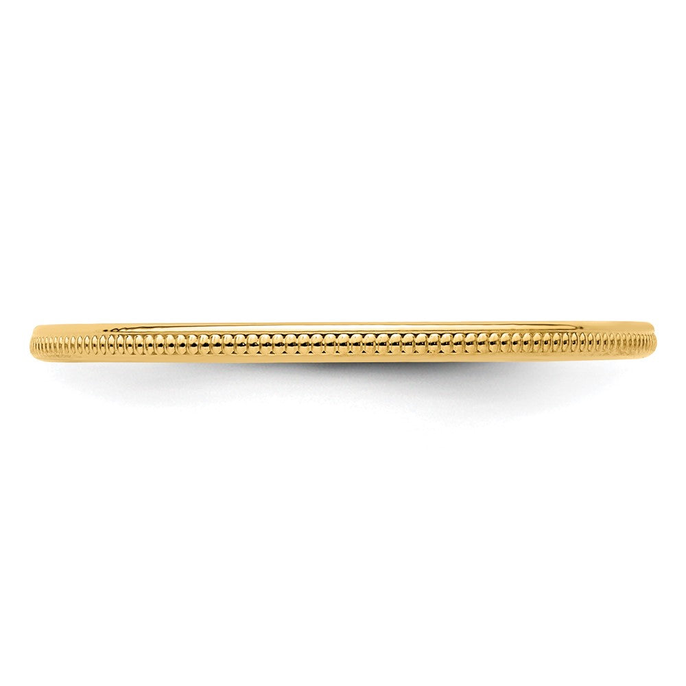 10K Yellow Gold 1.2mm Milgrain Stackable Band Size 8