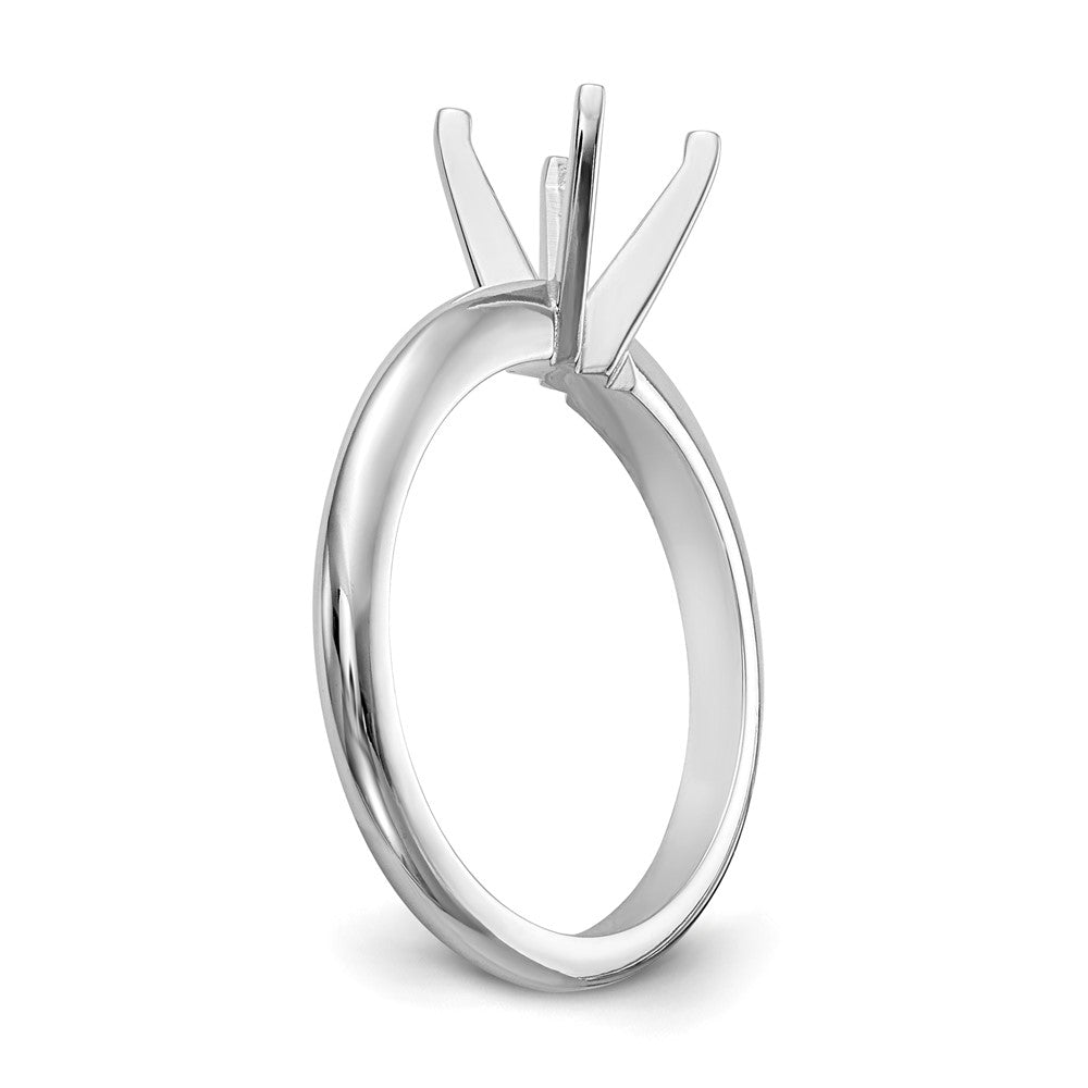 14k White Gold 1.5 carat Heavy-Weight Half-Round 4-Prong Round Solitaire Ring Mounting