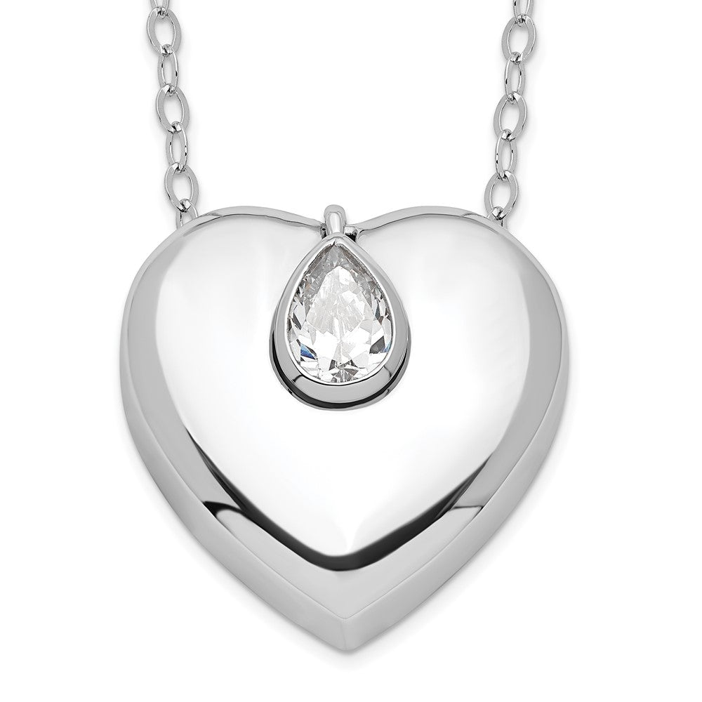Sentimental Expressions Sterling Silver Rhodium-plated CZ Missing You Ash Holder 18 Inch Necklace 18 Inches