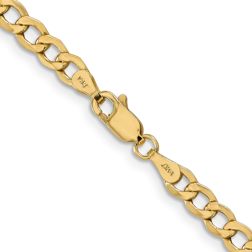 14K 22 inch 4.3mm Semi-Solid Curb with Lobster Clasp Chain