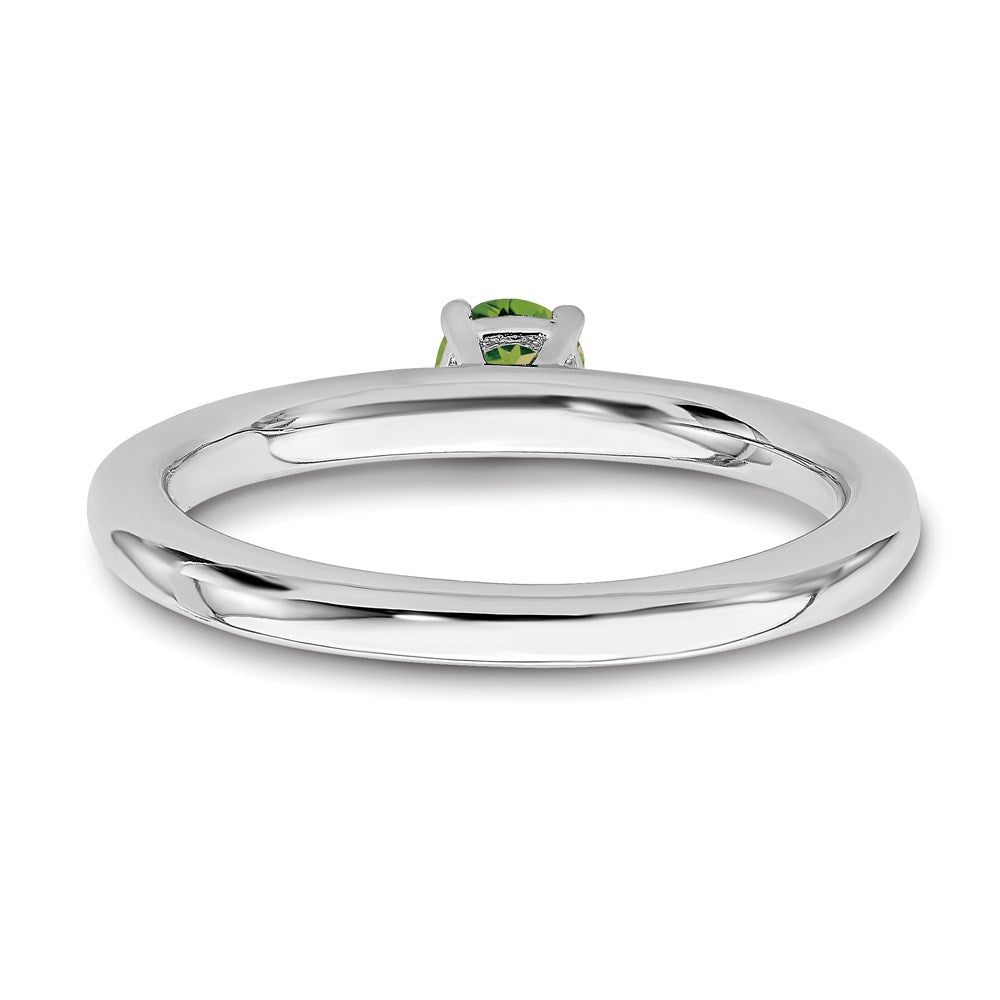 Sterling Silver Stackable Expressions Rhodium Peridot Ring