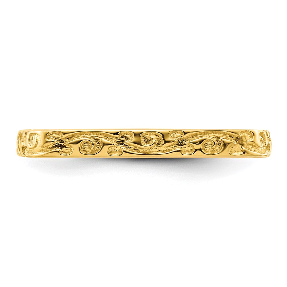 Sterling Silver Stackable Expressions Polished Gold-plated Square Ring Size -6