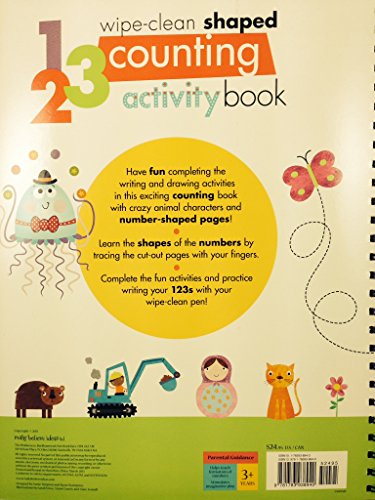 Make Believe Ideas 123 Wipe Clean Shaped Counting Activity Book Spiral-Bound