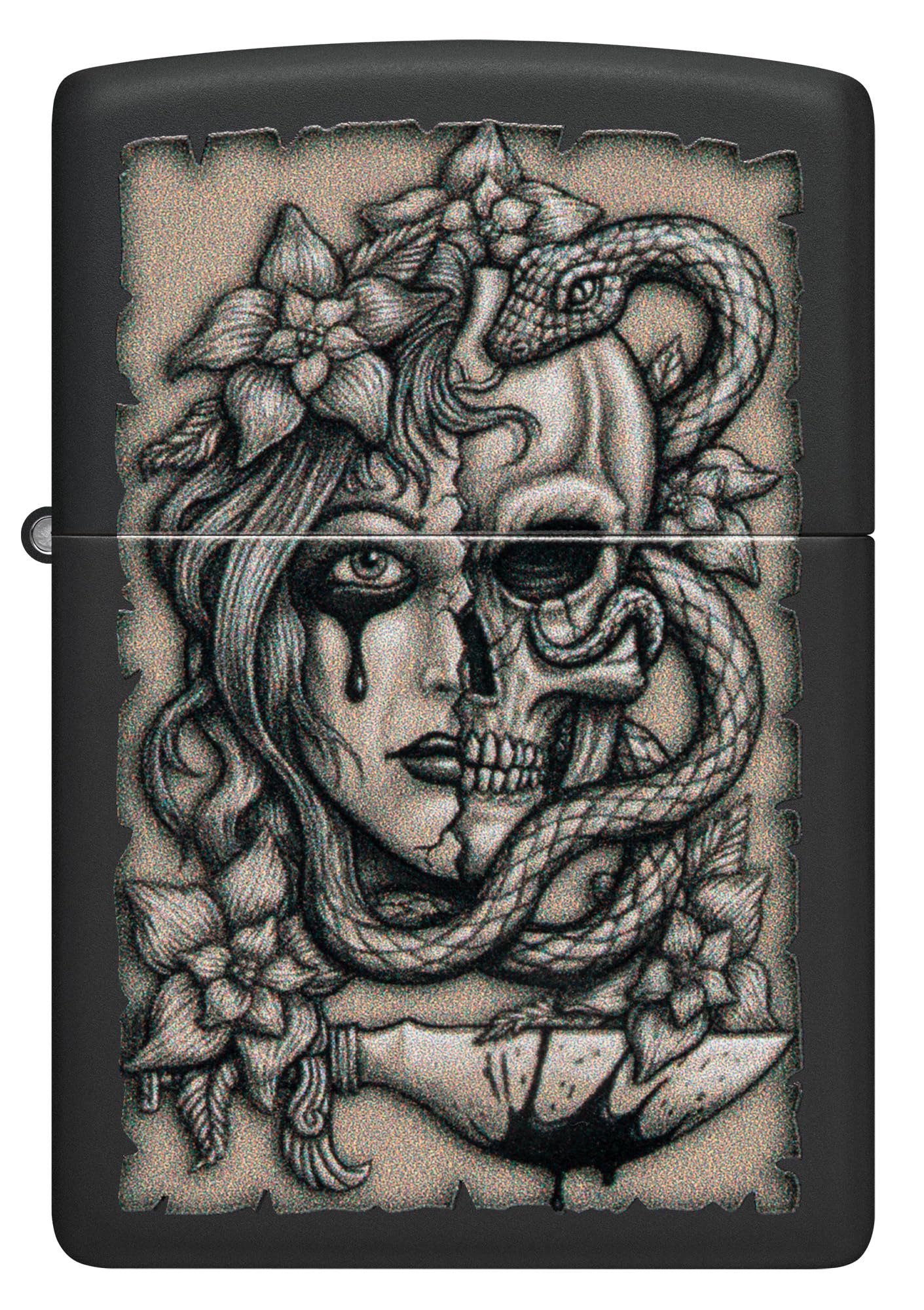 Zippo 48616 Black Gory Tattoo Design Windproof Pocket Lighter