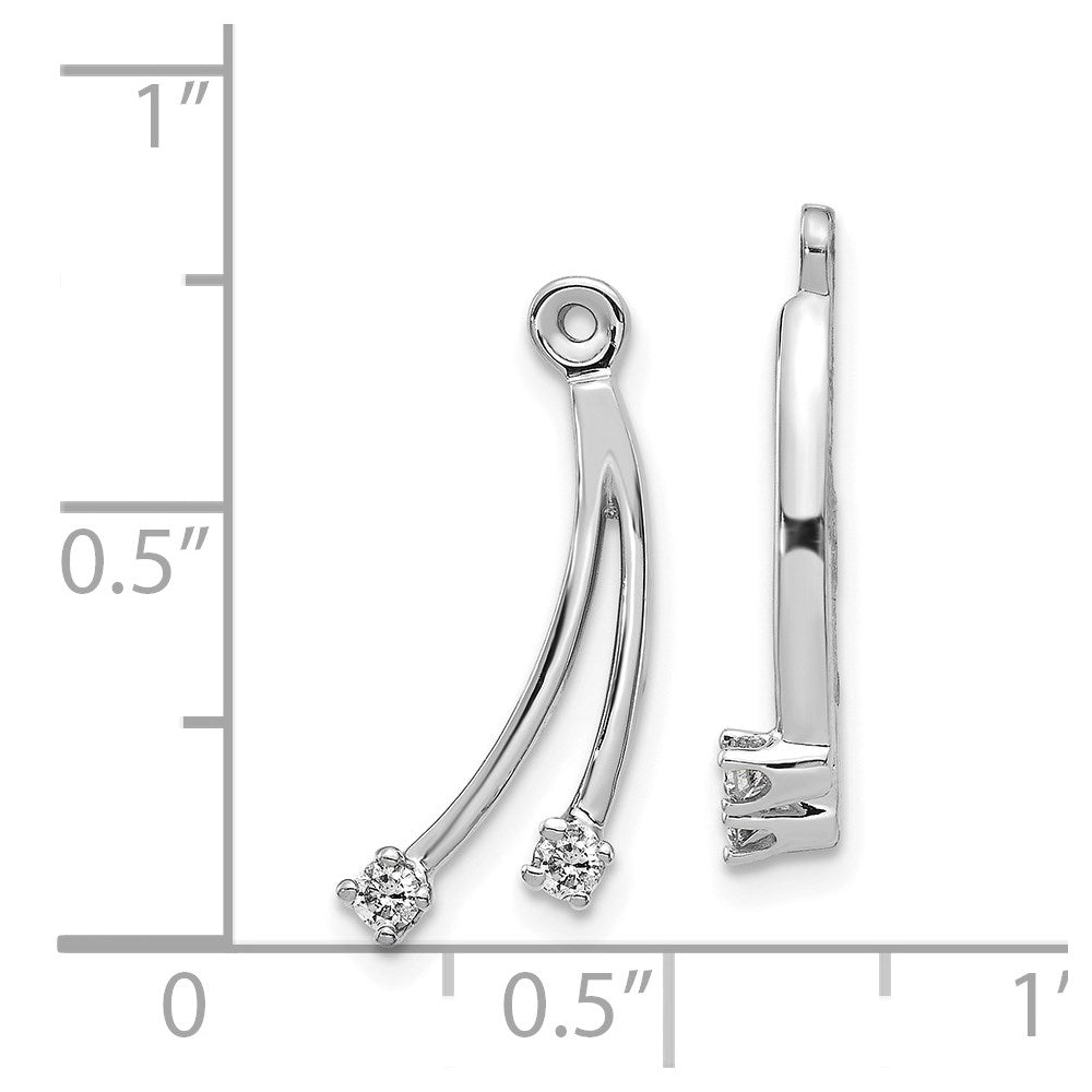 14k White Gold 2 Stone Dangle Diamond Earrings Jacket Mountings