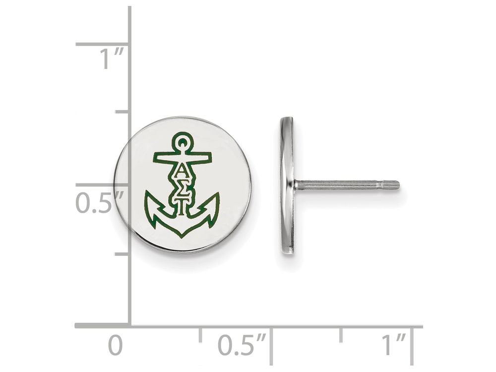 Sterling Silver Official Licensed Greek Sororities Alpha Sigma Tau (???) Enameled Post Earrings