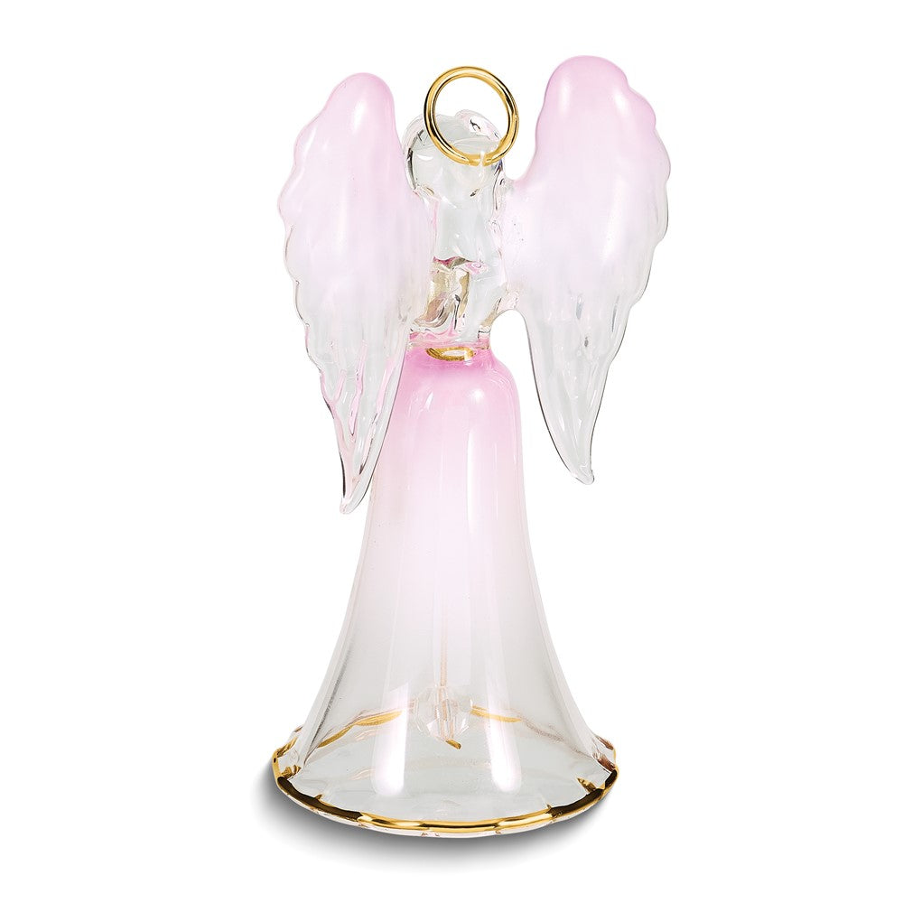 Glass Baron Guardian Angel Bell Handcrafted Glass Figurine