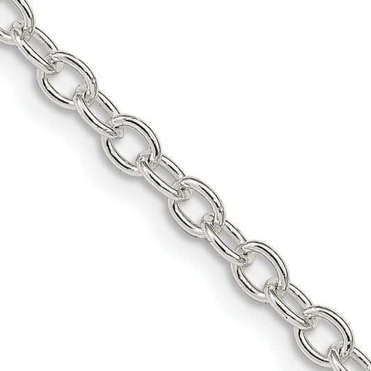 Sterling Silver 3.75mm Oval Cable Chain 26 Inches