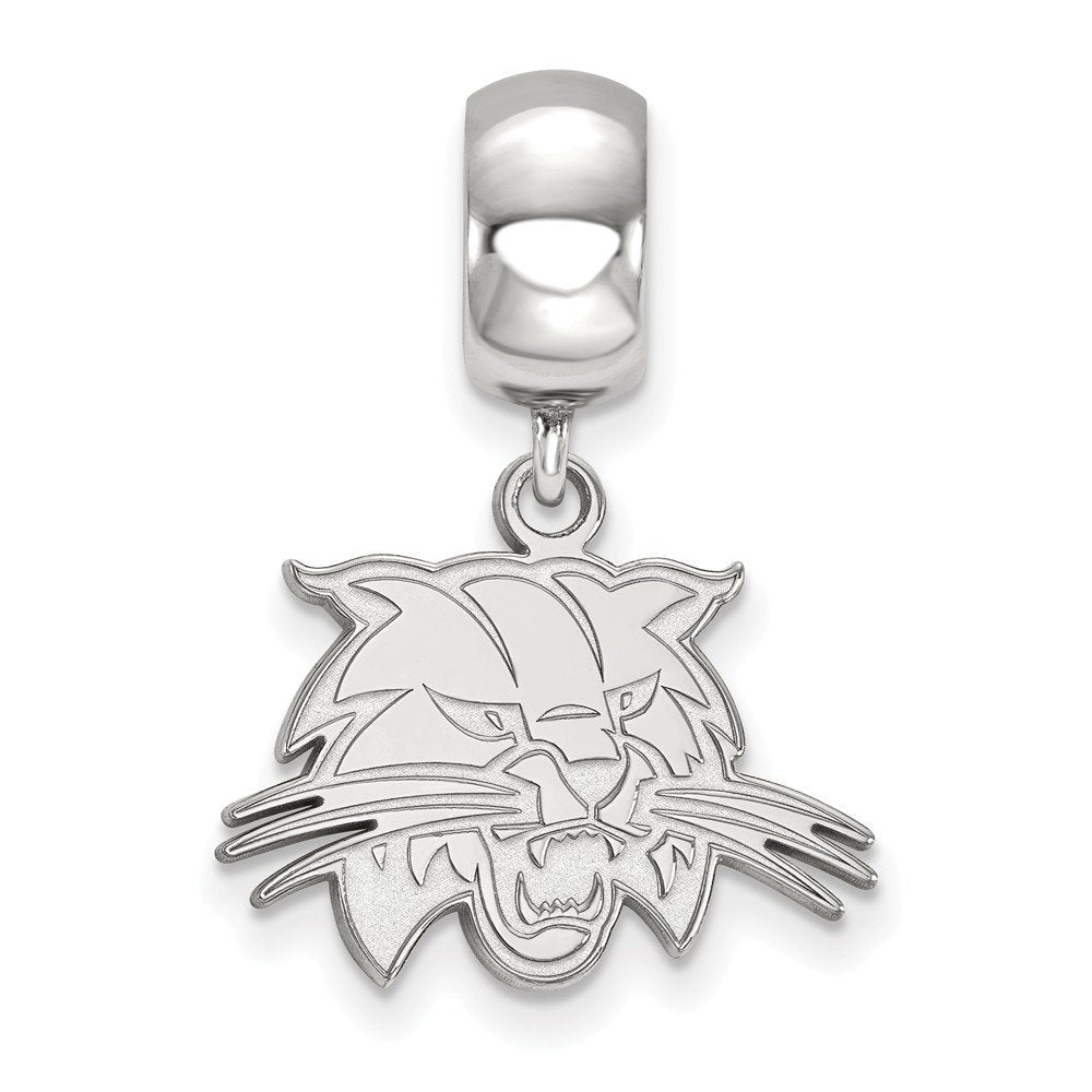 Sterling Silver Rhodium-plated LogoArt Ohio University Bobcat Small Dangle Bead Charm