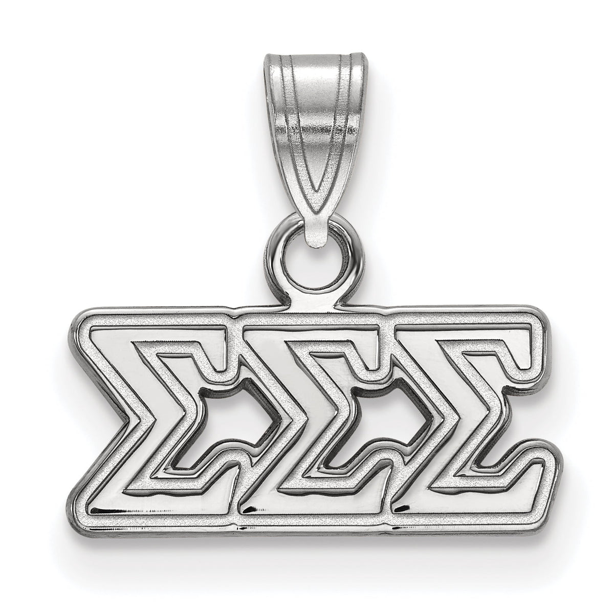 Sterling Silver LogoArt Official Licensed Greek Sororities Sigma Sigma Sigma (???) Small Pendant