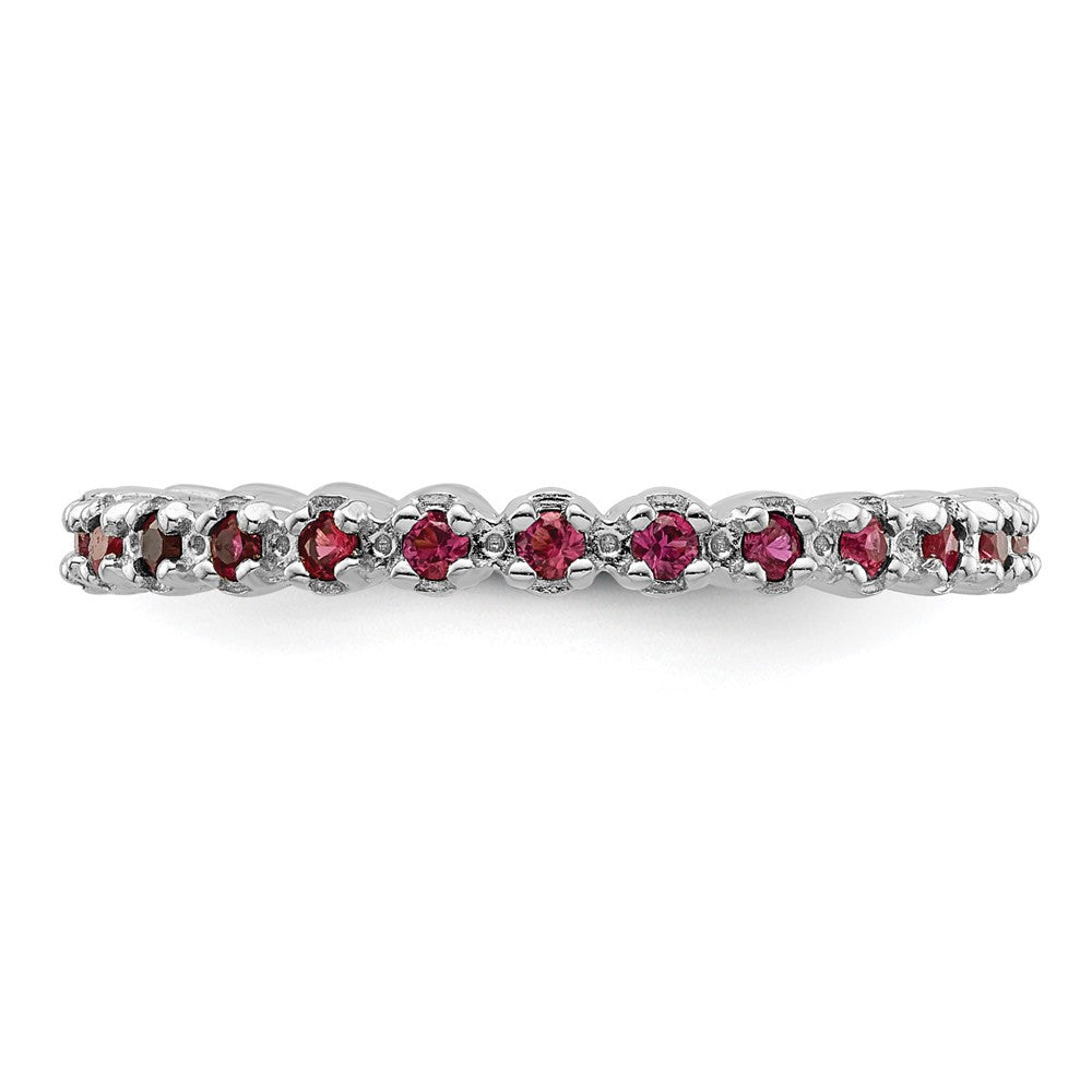 Sterling Silver Stackable Expressions Created Ruby Ring Size -8