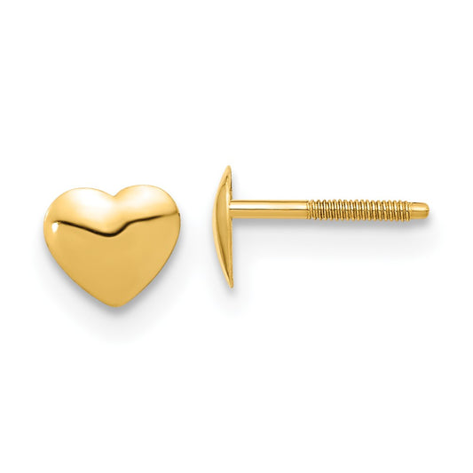 14K Madi K Heart Silicone Screwback Earrings