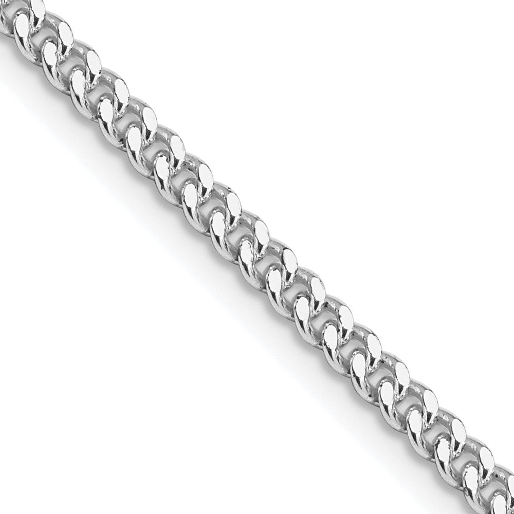 Sterling Silver Rhodium-plated 3mm Curb Chain 24 Inches