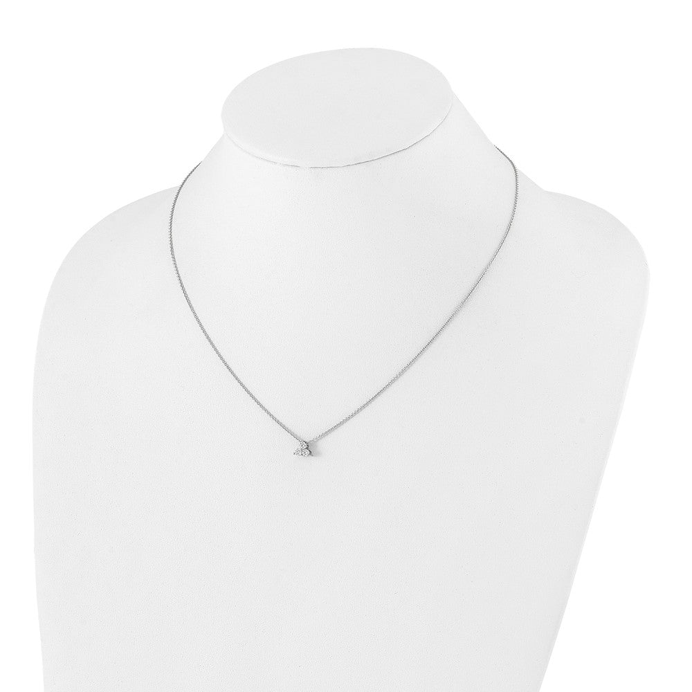 True Origin 14K White Gold 1/4 carat Lab Grown Diamond VS  D E F Three Stone 18 inch Necklace