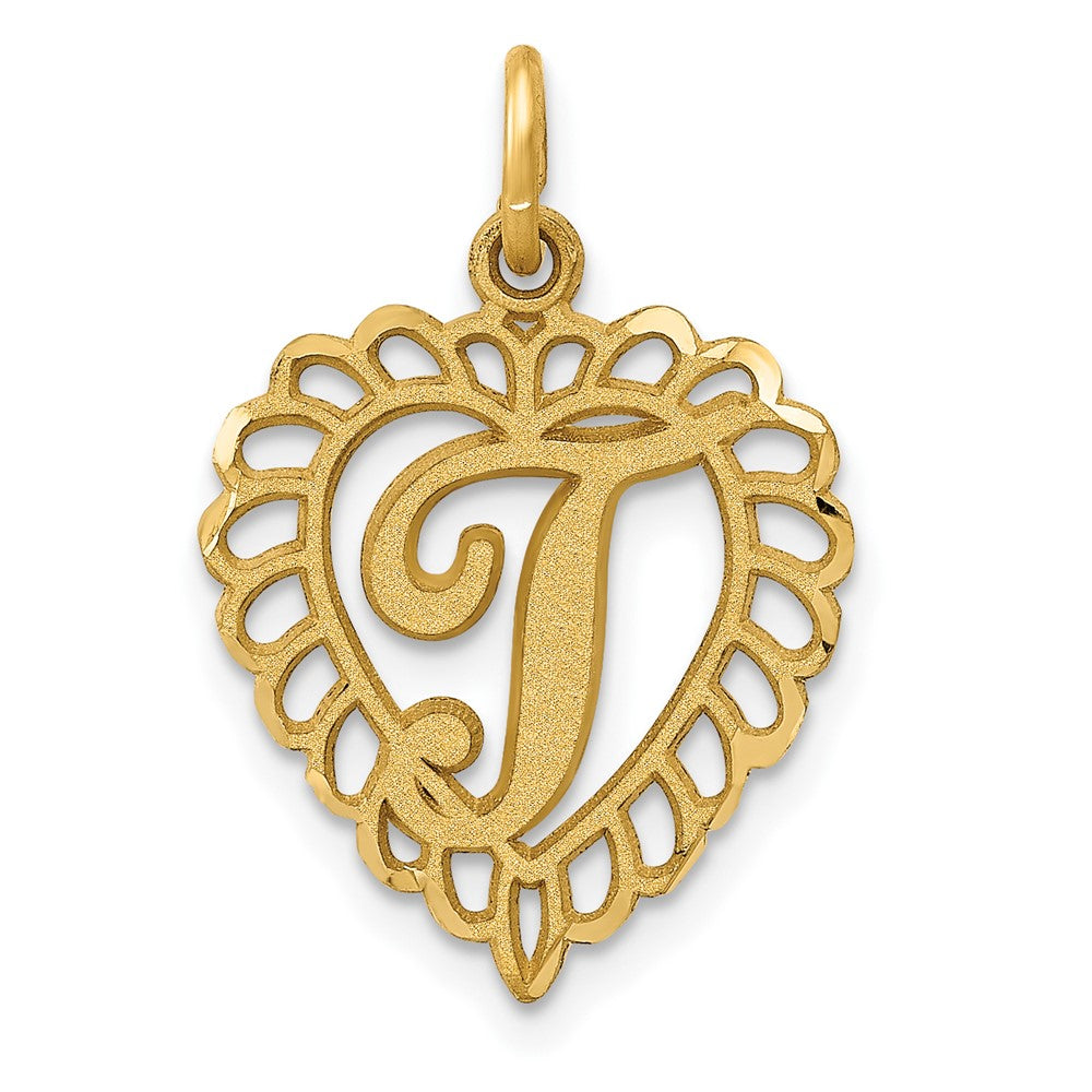 10k Gold Initial T Charm