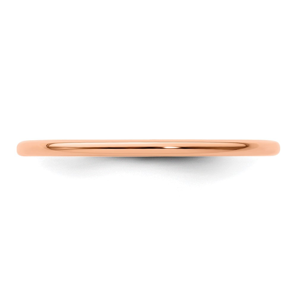 10K Rose Gold 1.2mm Half Round Polished Stackable Band Size 7.5