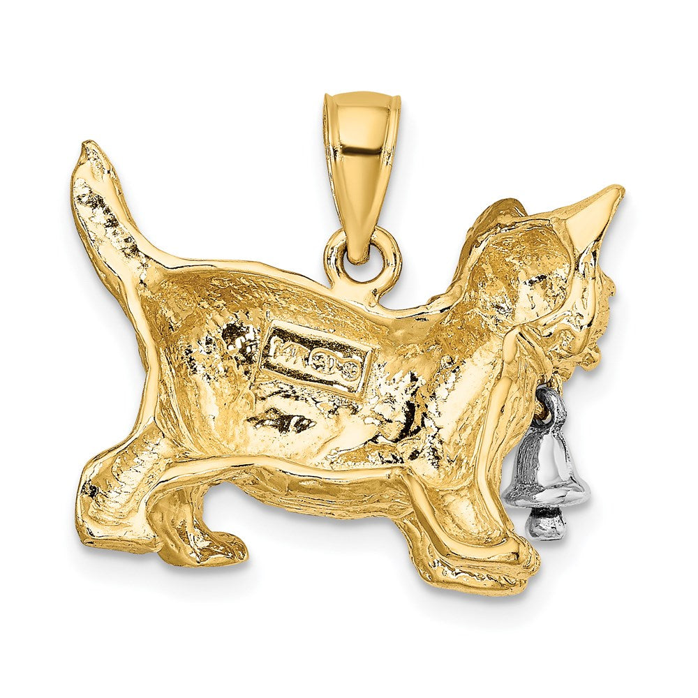 14kTwo-Tone Dangling Bell and Cat Charm