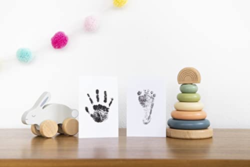 Pearhead Newborn Handprint or Footprint Clean-Touch Ink Pad, 2 Uses, Black