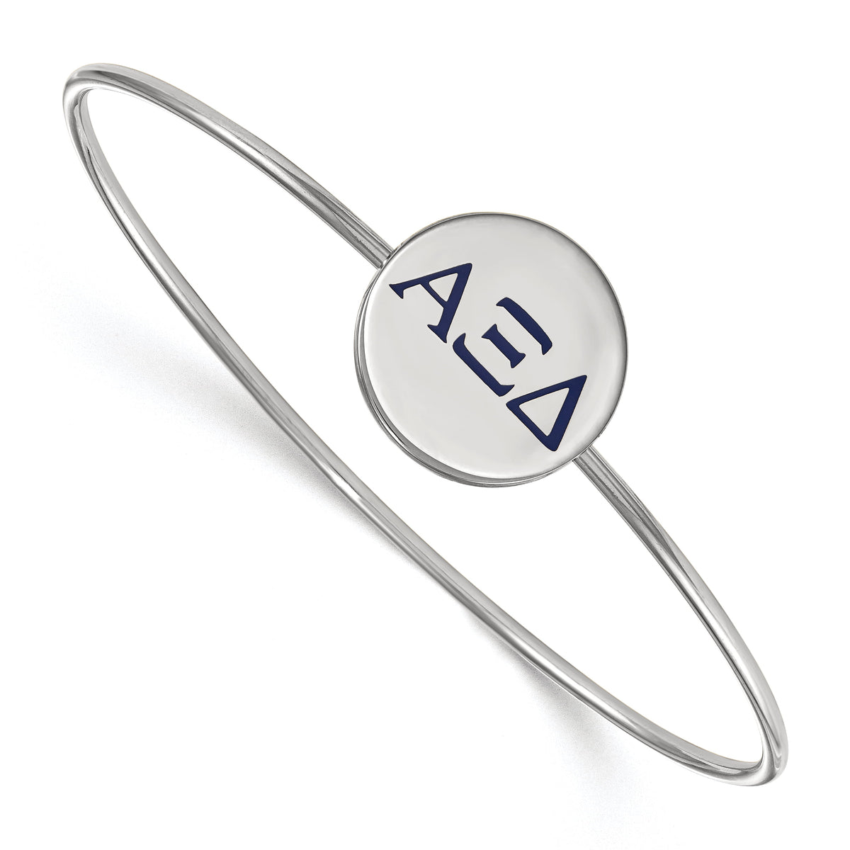 Sterling Silver Official Licensed Greek Sororities 7in Alpha Xi Delta (???) Enameled Slip-on Bangle