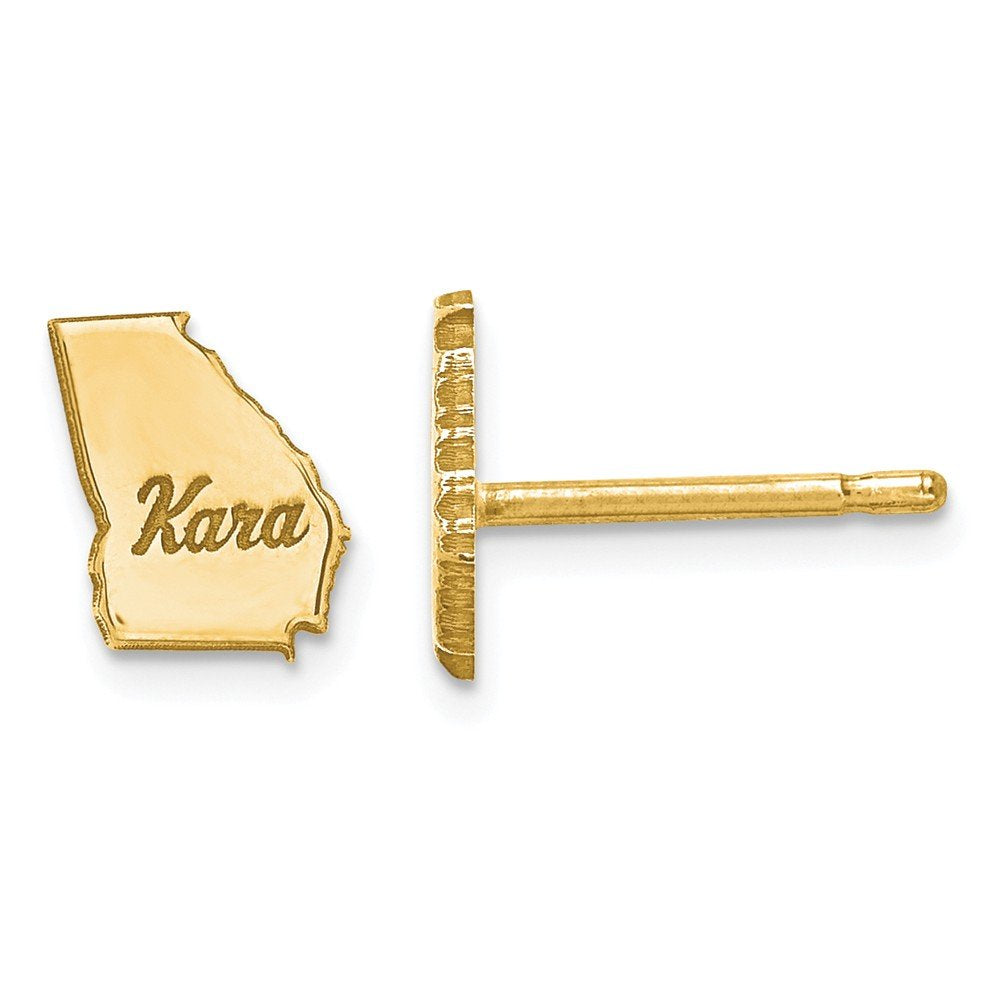 Sterling Silver/Gold-plated Georgia State Earrings