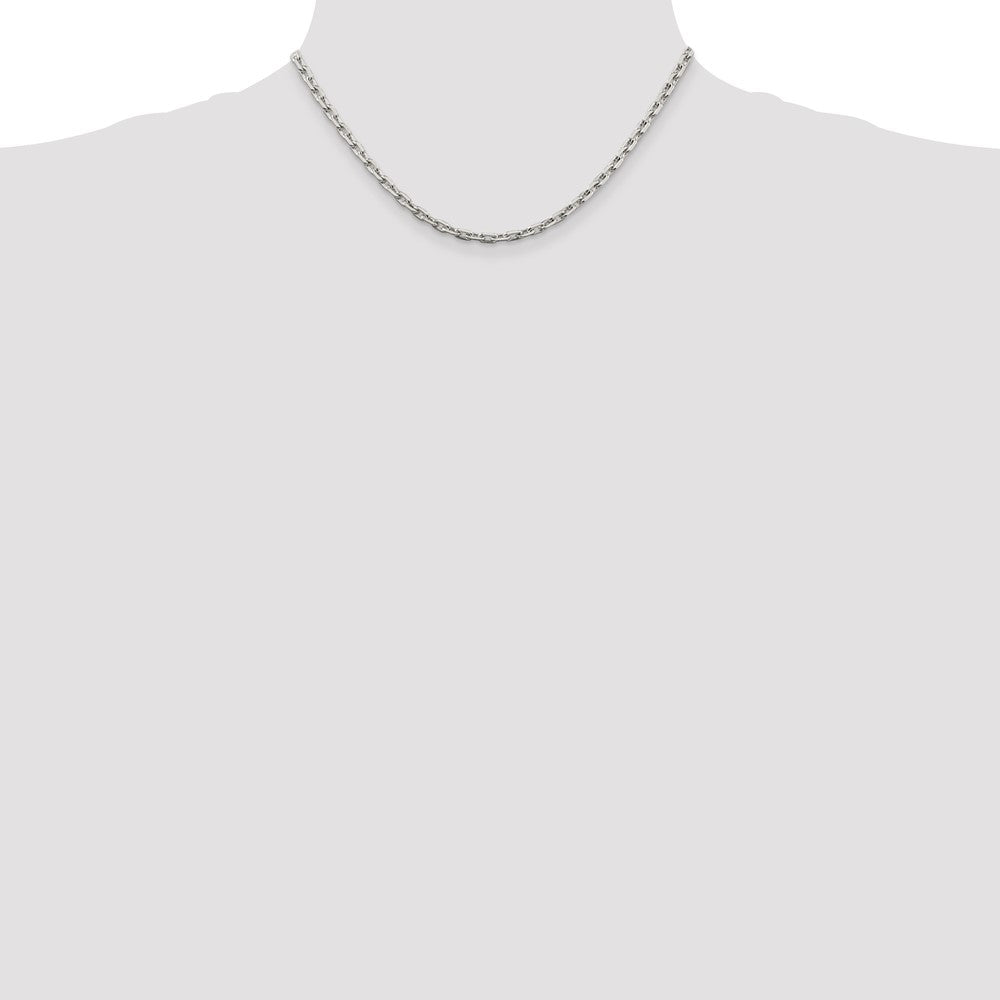 Sterling Silver 3.95mm Beveled Oval Cable Chain 16 Inches