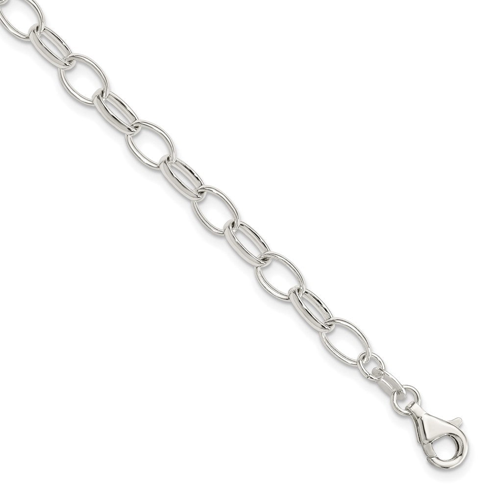 Sterling Silver Polished Fancy Link Bracelet 7.5 inches