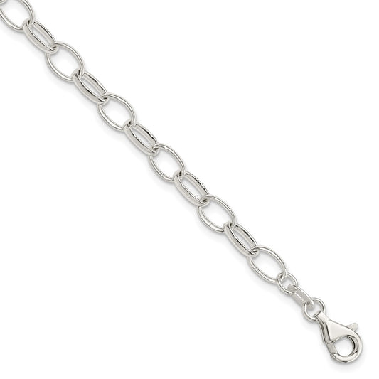 Sterling Silver Polished Fancy Link Bracelet 7.5 inches
