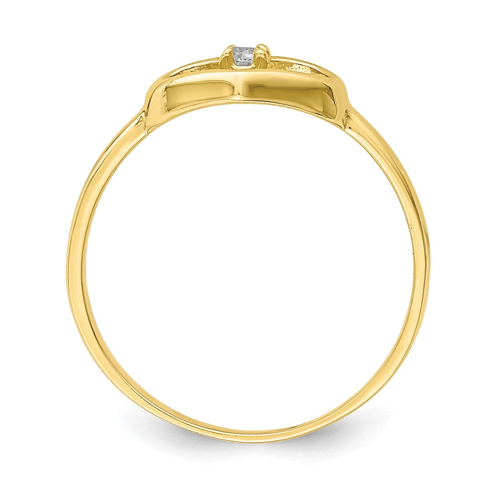 10K CZ Heart Baby Ring Size 2