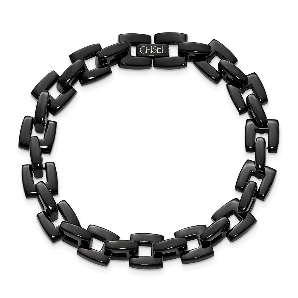Stainless Steel Polished Black IP-plated 8.5in Bracelet 9 inches