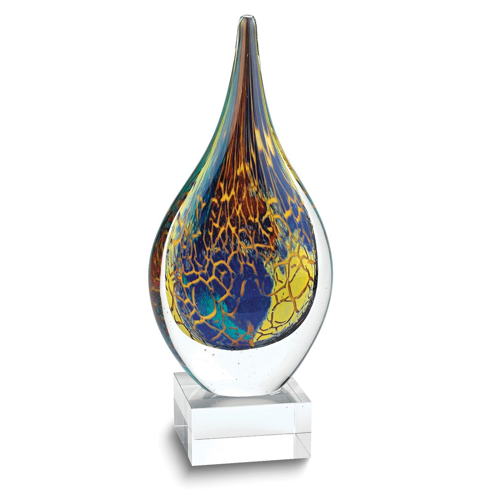 Badash Firestorm Handcrafted Glass Teardrop on Crystal Base QGM23768