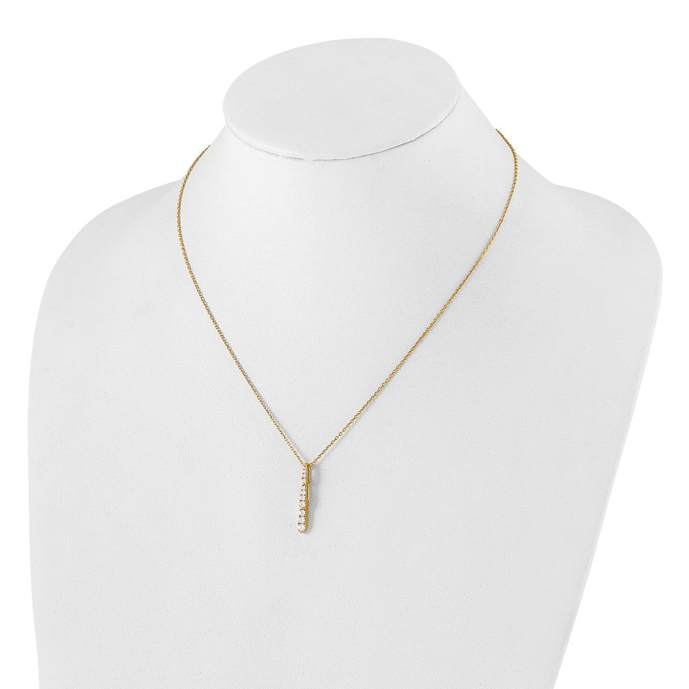 True Origin 14k 3/8 carat Lab Grown Diamond VS DEF 18 inch Vertical Slide Necklace