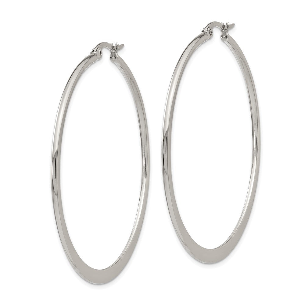 Stainless Steel Polished 50mm Diameter Hoop Earrings
